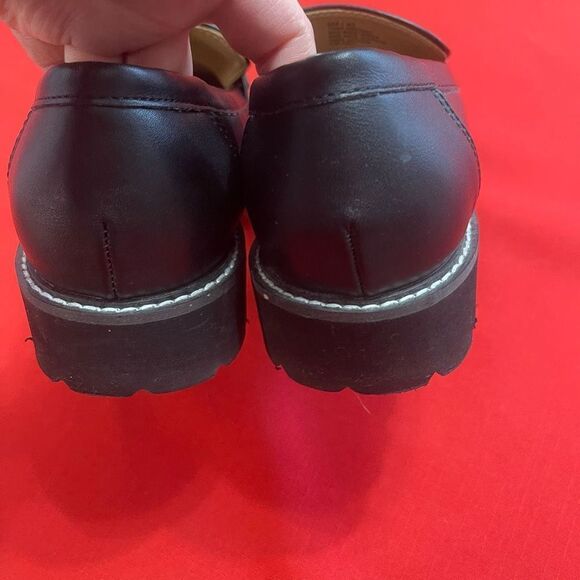 BCBG Tinaa Black Gold Chain Y2K Chunky Loafers Size 9 New - Picture 9 of 11